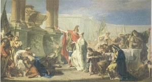 PITTONI, Giambattista Polyxenes Sacrificing to the Gods of Achilles (mk05) Norge oil painting art
